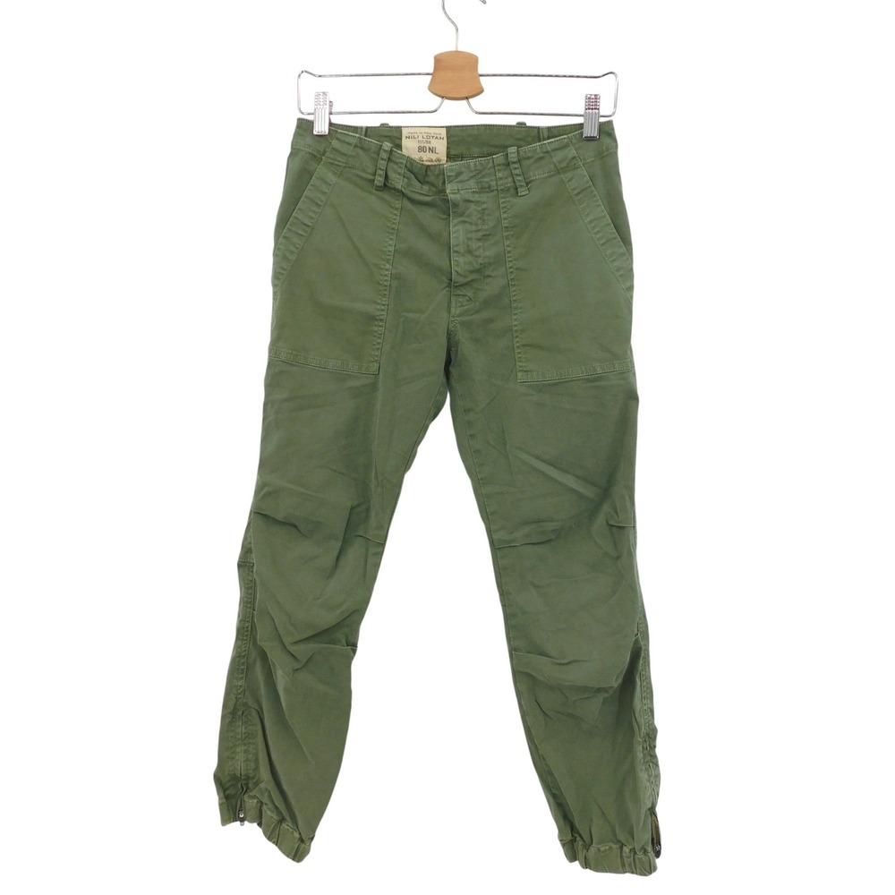 Nili Lotan Cropped Military Pant Olive Green Utility Cargo Trousers Size 4 USA - Picture 2 of 6